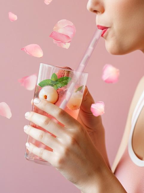 RTD Lychee Rose Nata de Coco Fruit Tea